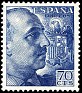 Spain 1949 General Franco 70 CTS Blue Edifil 1055